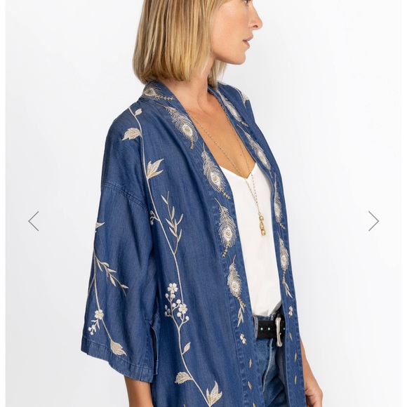 Johnny Was Blue Embroidered Calipso Jacket - Picture 4 of 7